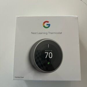 New in box Google - Nest Learning Smart Wifi Thermostat - Stainless Steel
